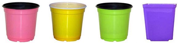 plastic flower pots