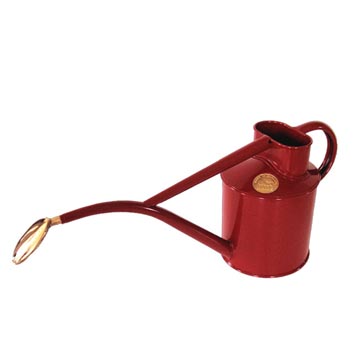 Haws 1 Quart Metal Watering Can with Rose - Ruby